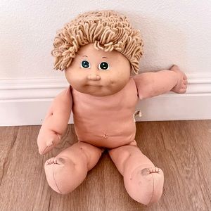 Cabbage Patch Kids Doll 1978 1982 Boy Blonde Green Eyes One‎ Dimple NO CLOTHES